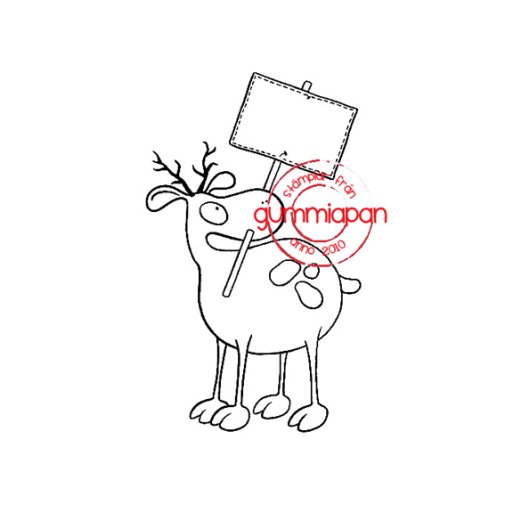 Gummiapan -leimasin: Sign Reindeer