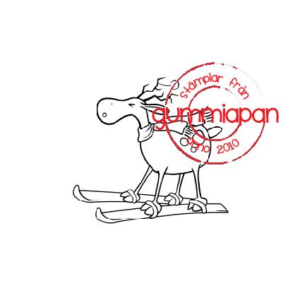 Leimasin, Gummiapan: Skiing Reindeer