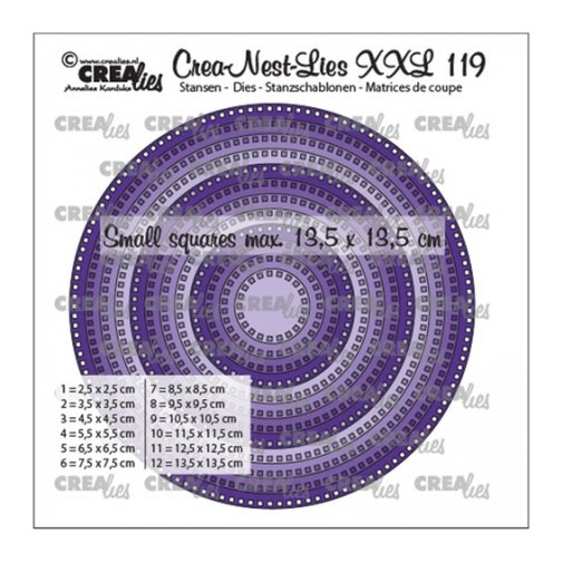 Crealies -stanssisetti: Ympyrät - \"small squares\"