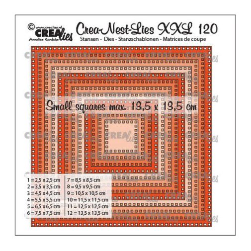Crealies -stanssisetti: Neliöt - \"small squares\"