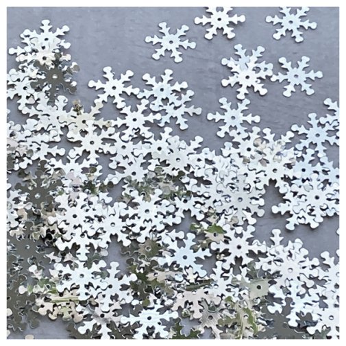 Sequins 12g: Snowflake, silver