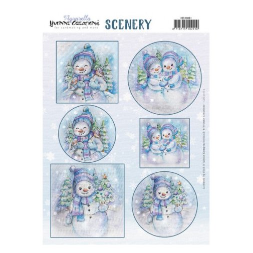 Kuva-arkki A4: Snowmen - lumiukot