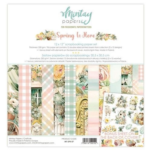 12x12\" paper pack, Mintay: Spring is Here