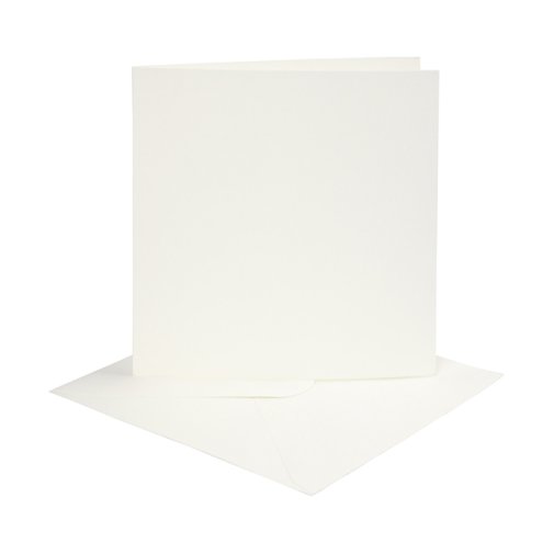 Square cards and envelopes, ivory, 4 pcs