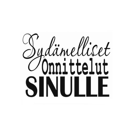 LCD text stamp: Sydämelliset onnittelut Sinulle (Finnish)