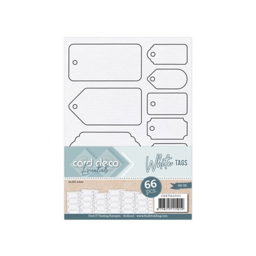 Tags, Card Deco: white, 66 pcs