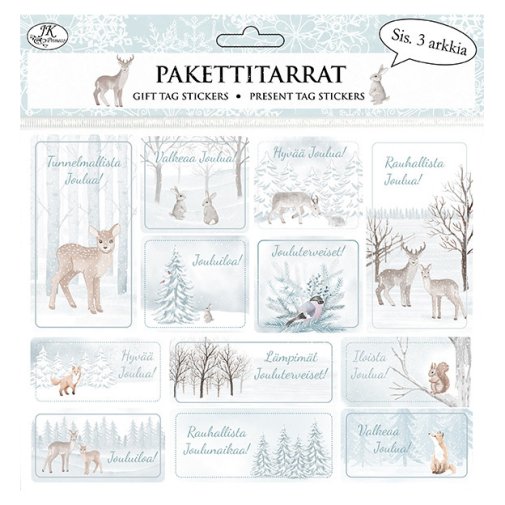 Stickers for Christmas wrap: Winter Forest, 3 sheets