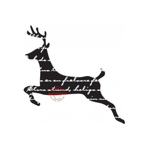 Gummiapan -leimasin: Text Reindeer