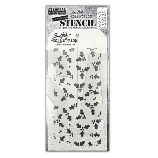 Stencil, Tim Holtz: Tiny Holly