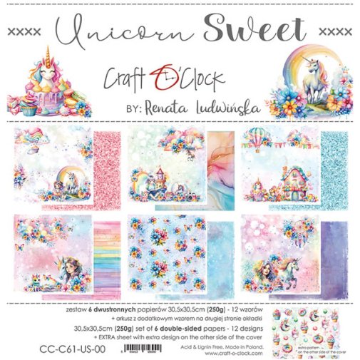 12x12\" paperipakkaus, Craft O\'Clock: Unicorn Sweet