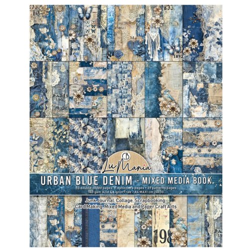 A4 kuviopaperilehtiö, Ciao Bella: Urban Blue Denim