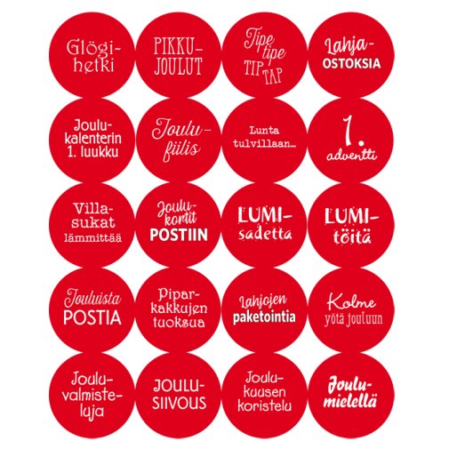 Dekorette stickers: Waiting for Christmas, circles