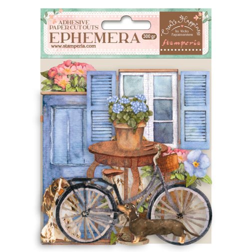 Leikekuvat, Stamperia: Welcome Home - bicycle and flowers