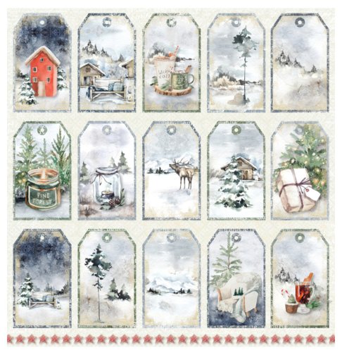UHK paper sheet 12x12\": Winter Tree Memories - tags