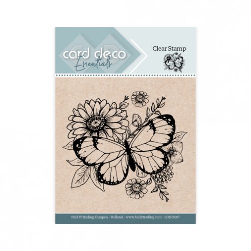 Card Deco -leimasin: Perhonen ja kukat